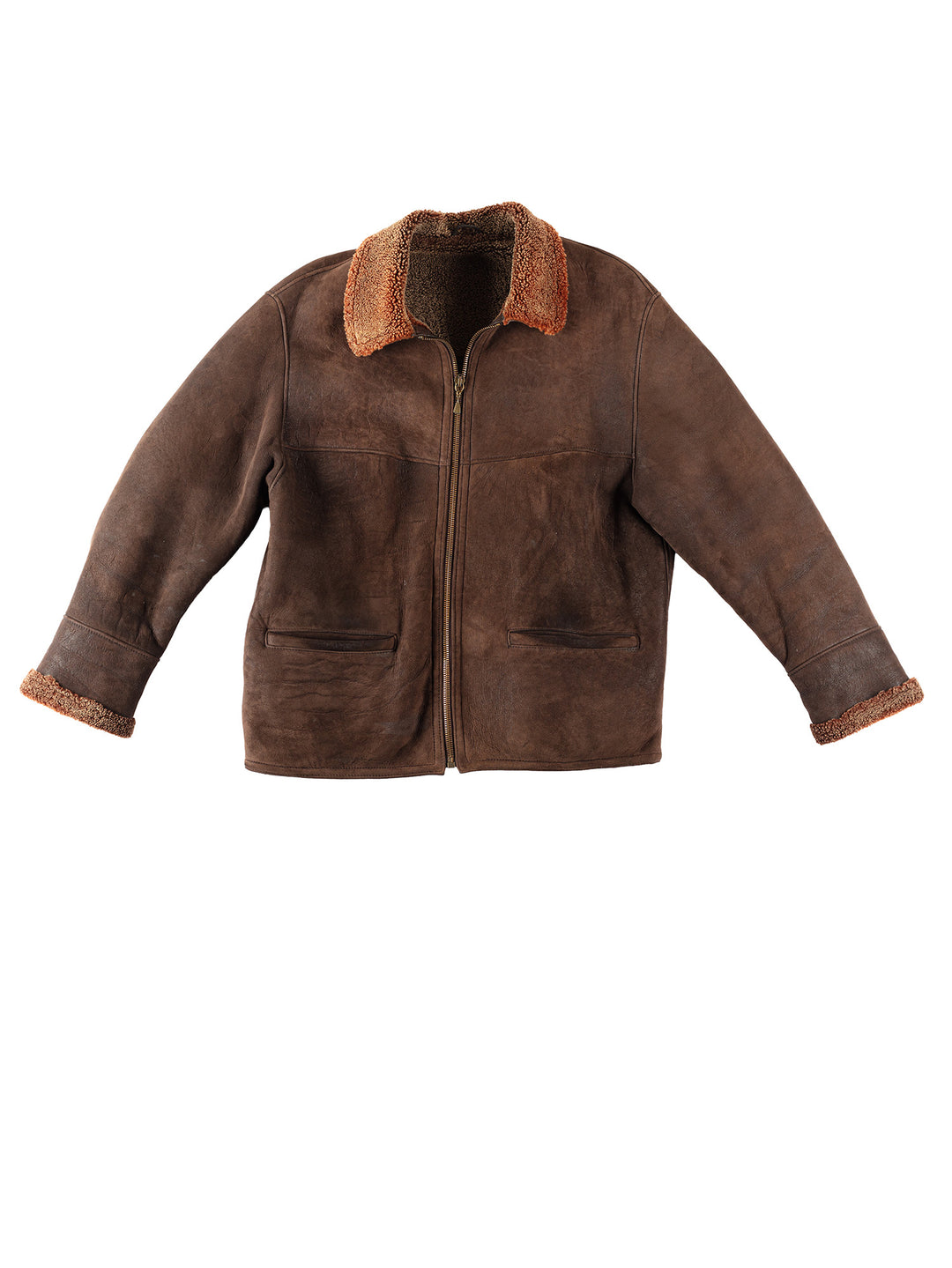 Vintage 80's Women Sheepskin Jacket in BrownMN266