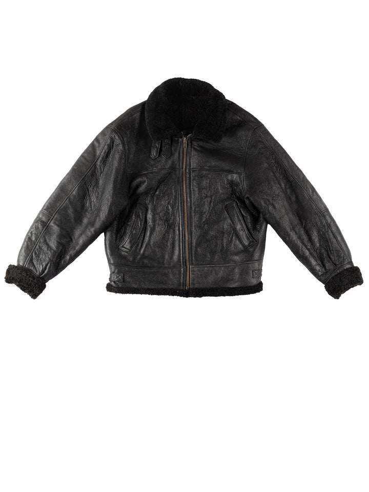 Vintage 90's Men Sheepskin Jacket in BlackVN275