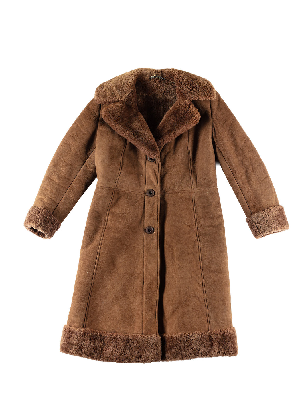 Vintage 70's Women Sheepskin Coat in BrownMN449
