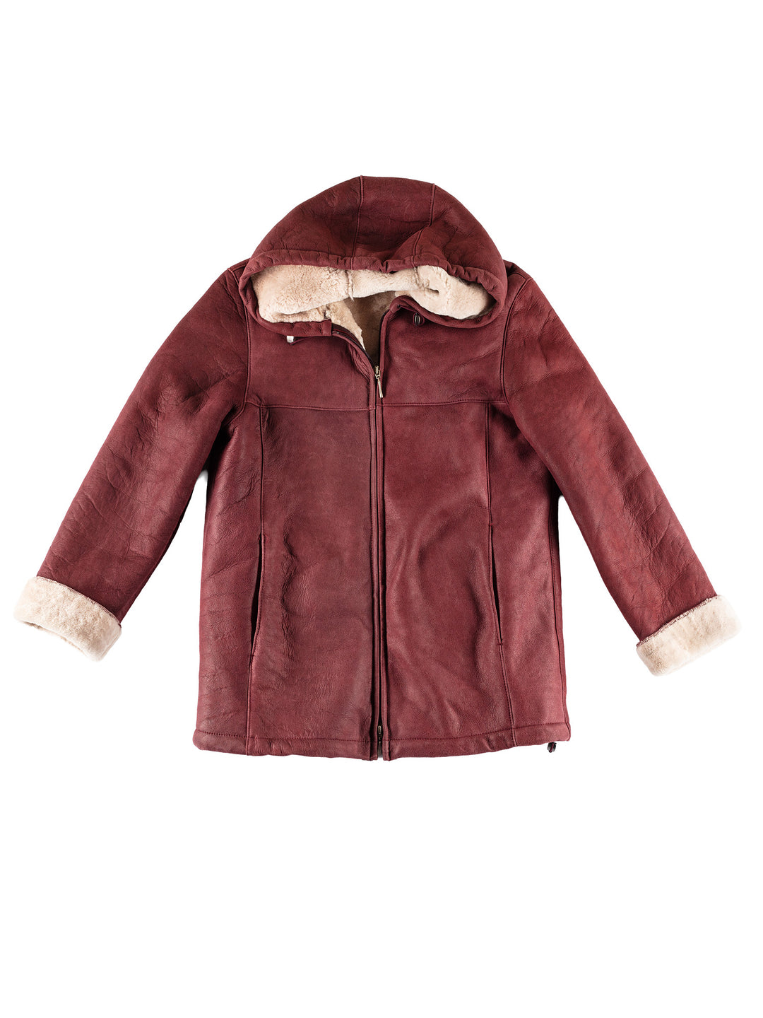 Vintage 70's Women Sheepskin Coat in RedMN494