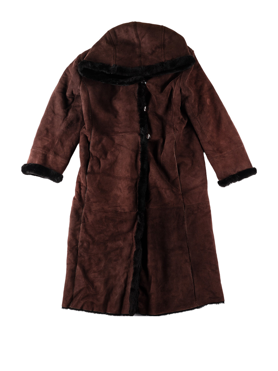 Vintage 80's Women Sheepskin Coat in BrownMN546