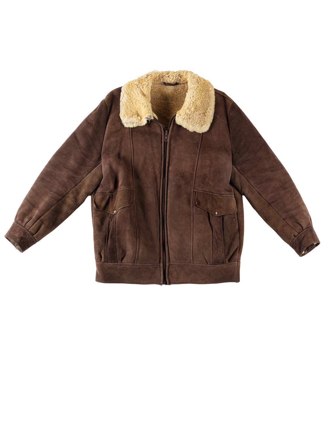 Vintage 80's Men Sheepskin Jacket in BrownVN285