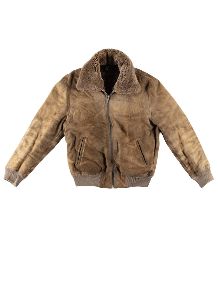 Vintage 80's Men Sheepskin Jacket in BrownVN574
