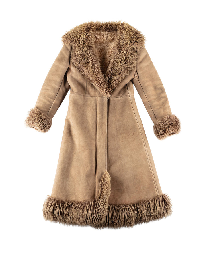 Vintage 70's Women Sheepskin Coat in BeigeMN635