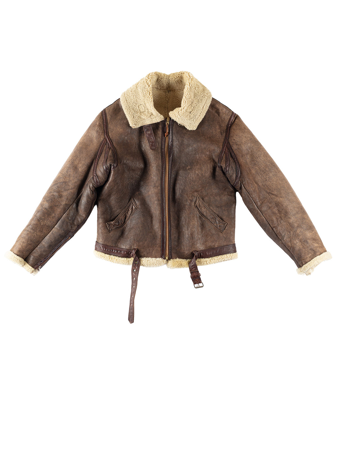 Vintage 80's Men Sheepskin Jacket in BrownVN268
