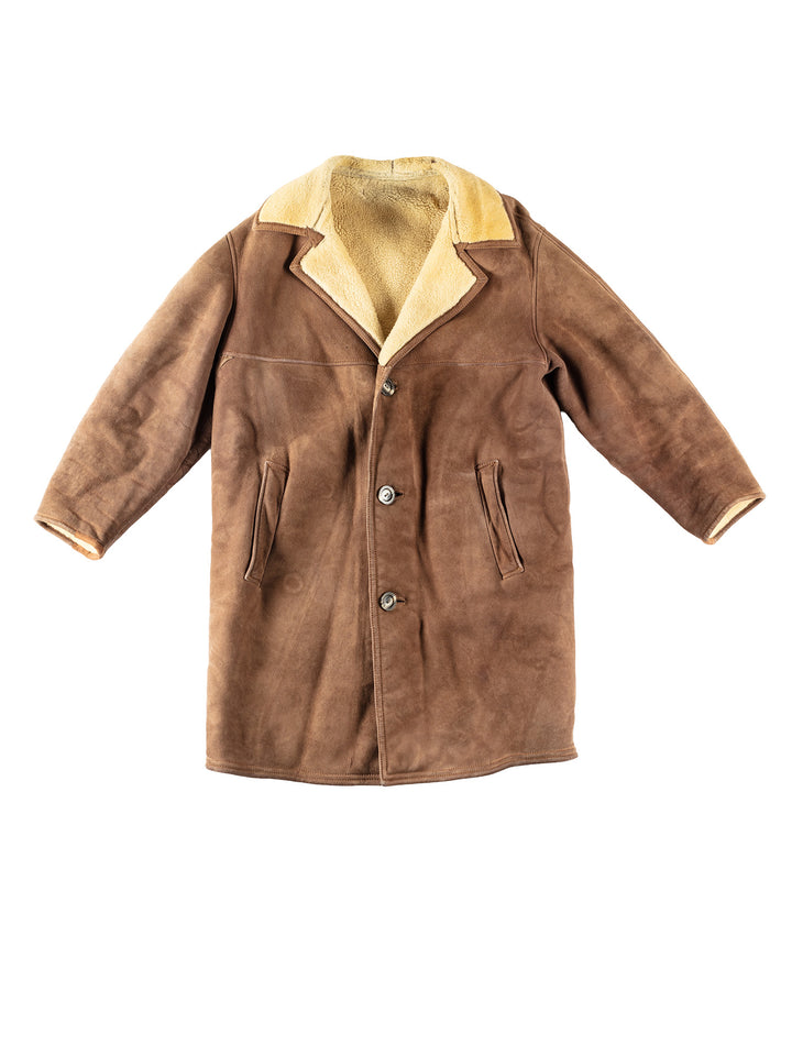 Vintage 70's Men Sheepskin Coat in BrownVN330