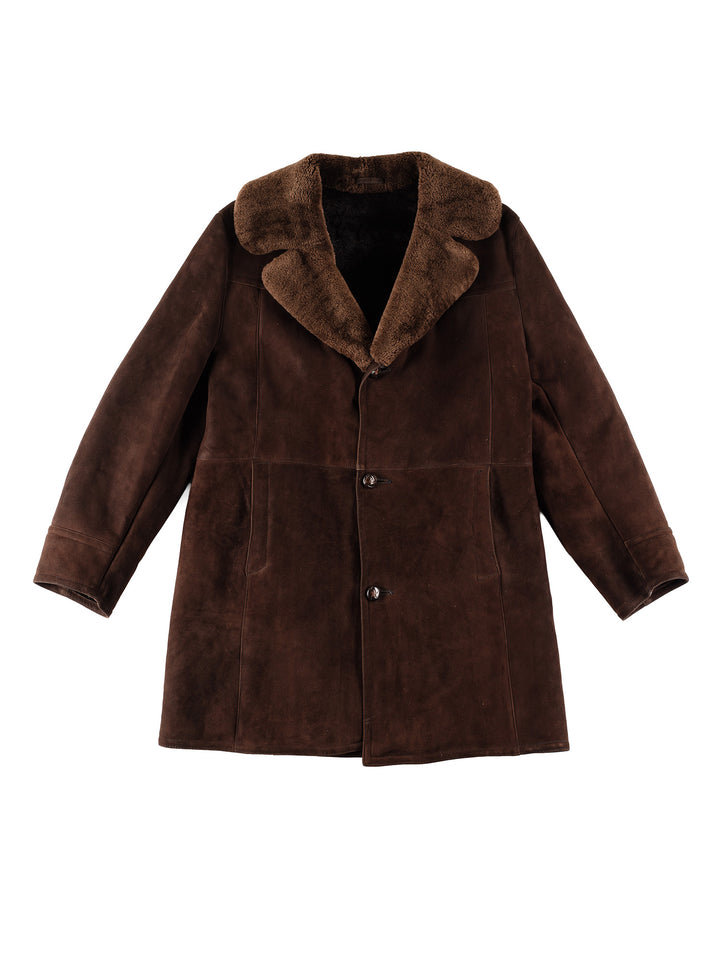 Vintage 70's Men Sheepskin Coat in BrownVN722