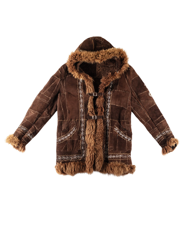 Vintage 70's Women Sheepskin Coat in BrownMN287