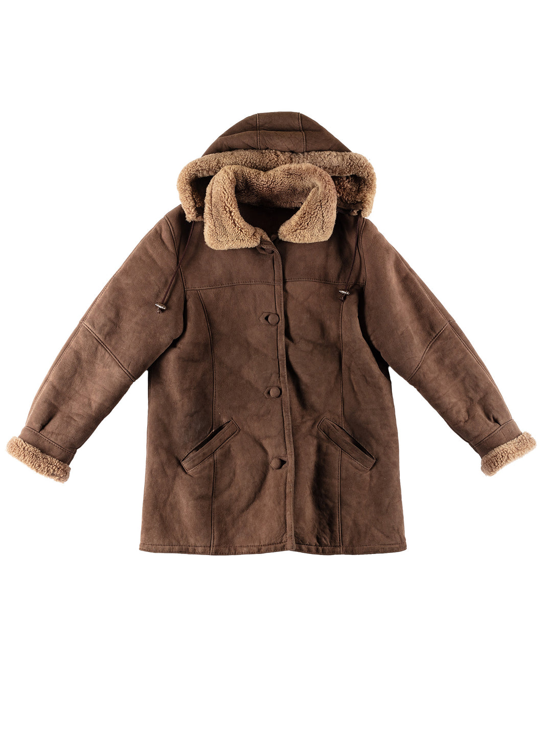 Vintage 70's Women Sheepskin Coat in BrownMN789