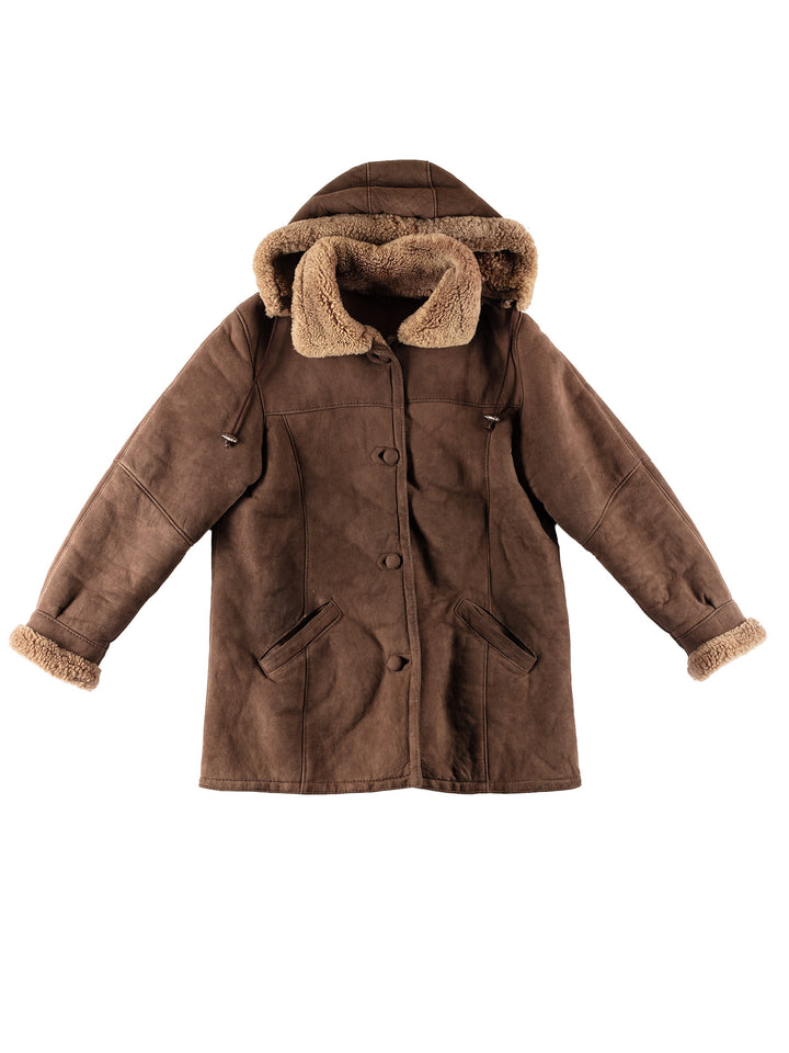 Vintage 70's Women Sheepskin Coat in BrownMN789