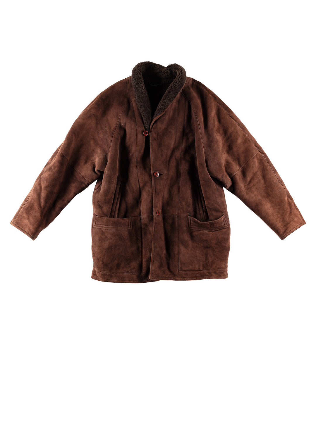 Vintage 80's Men Sheepskin Coat in BrownVN777