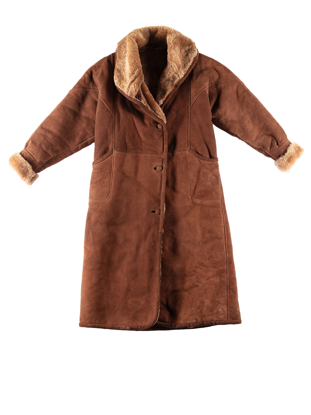Vintage 70's Women Sheepskin Coat in BrownMN328