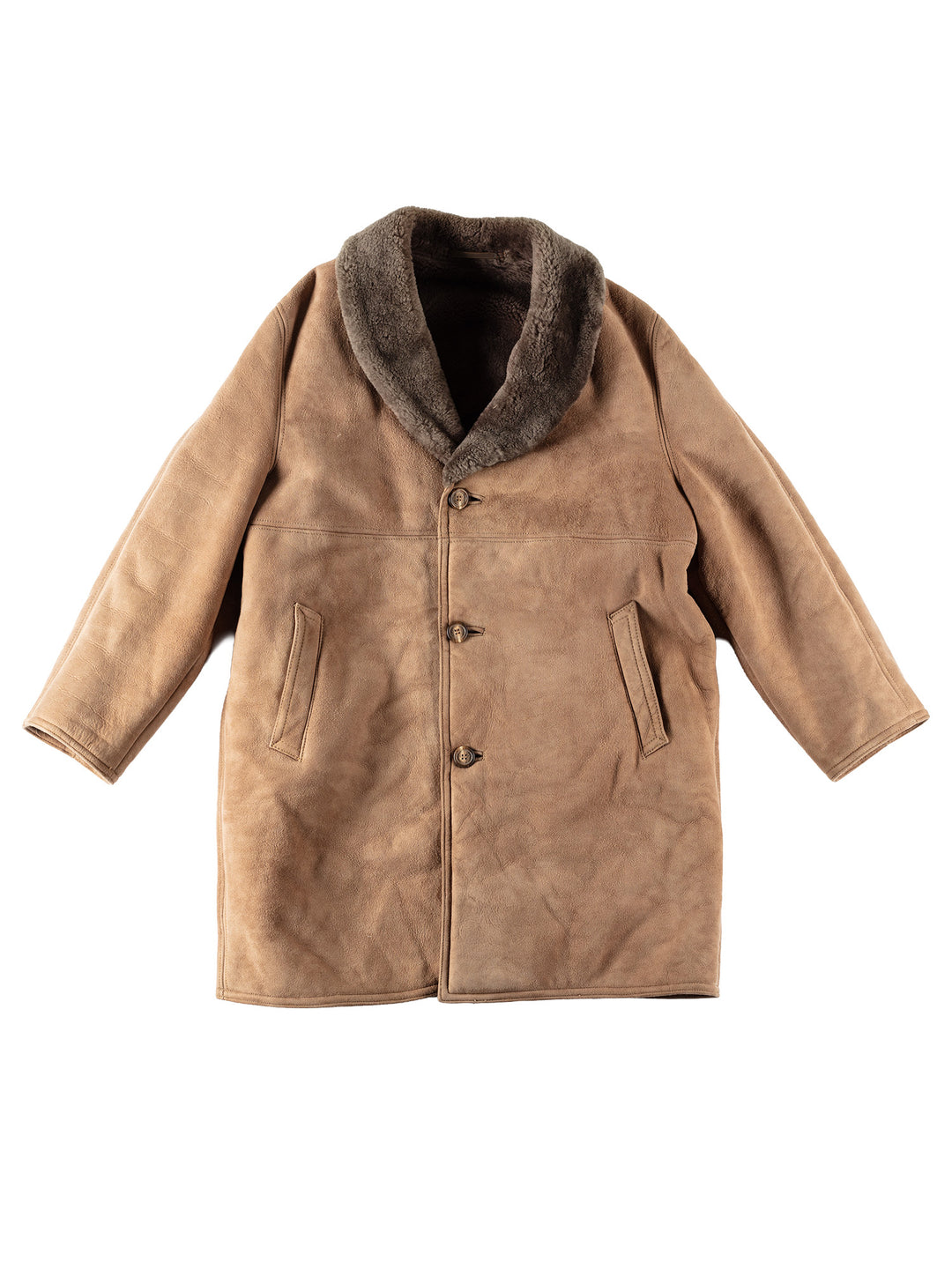 Vintage 70's Men Sheepskin Coat in BeigeVN525