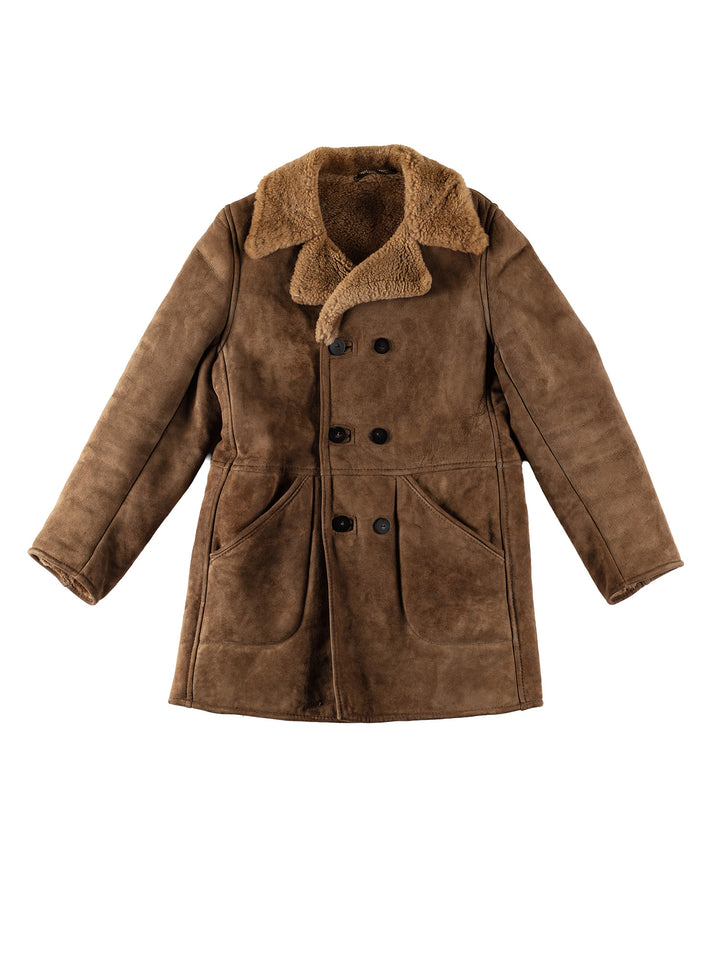 Vintage 70's Men Sheepskin Coat in BrownMN545