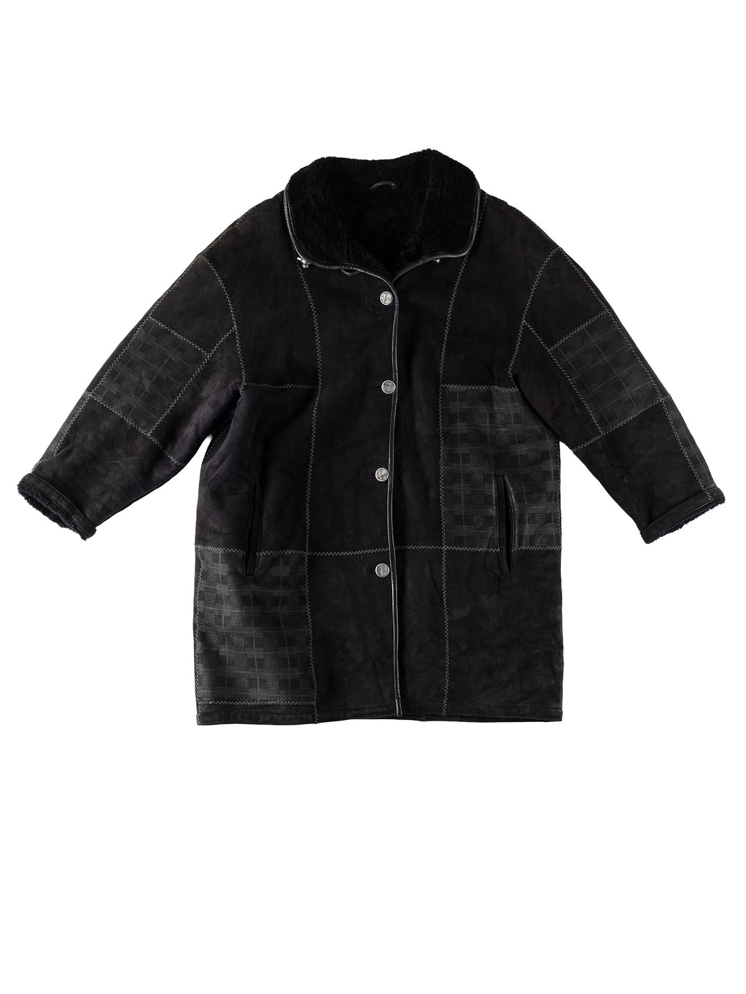 Vintage 90's Women Sheepskin Coat in BlackMN577