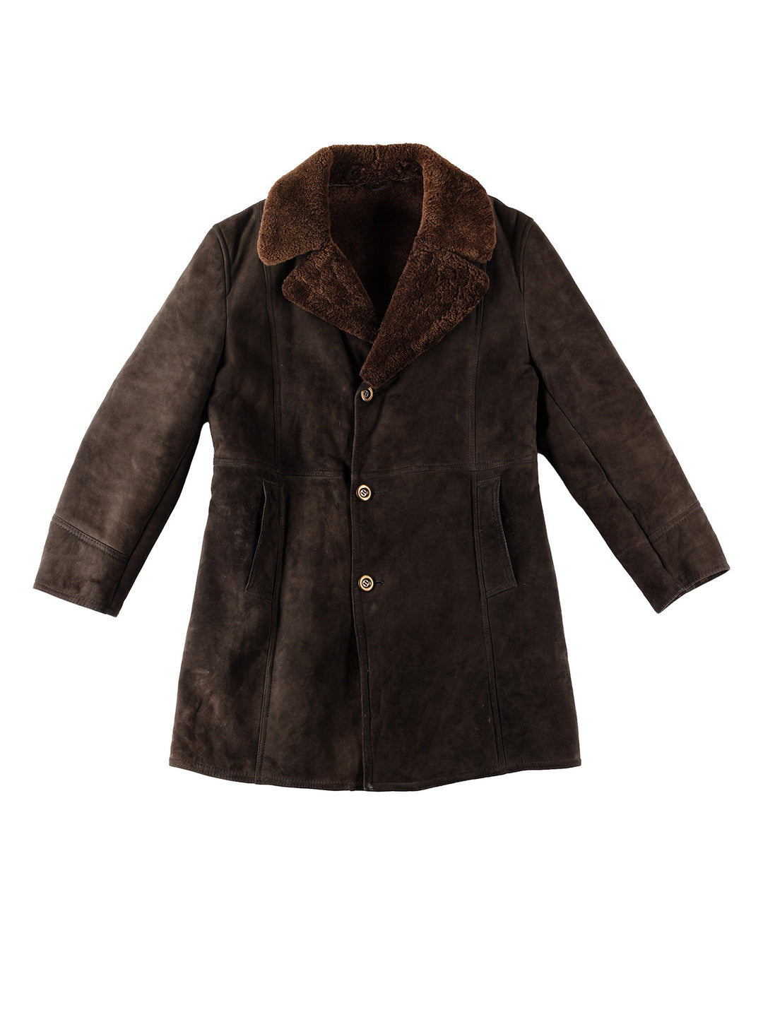 Vintage 70's Men Sheepskin Coat in BrownVN307