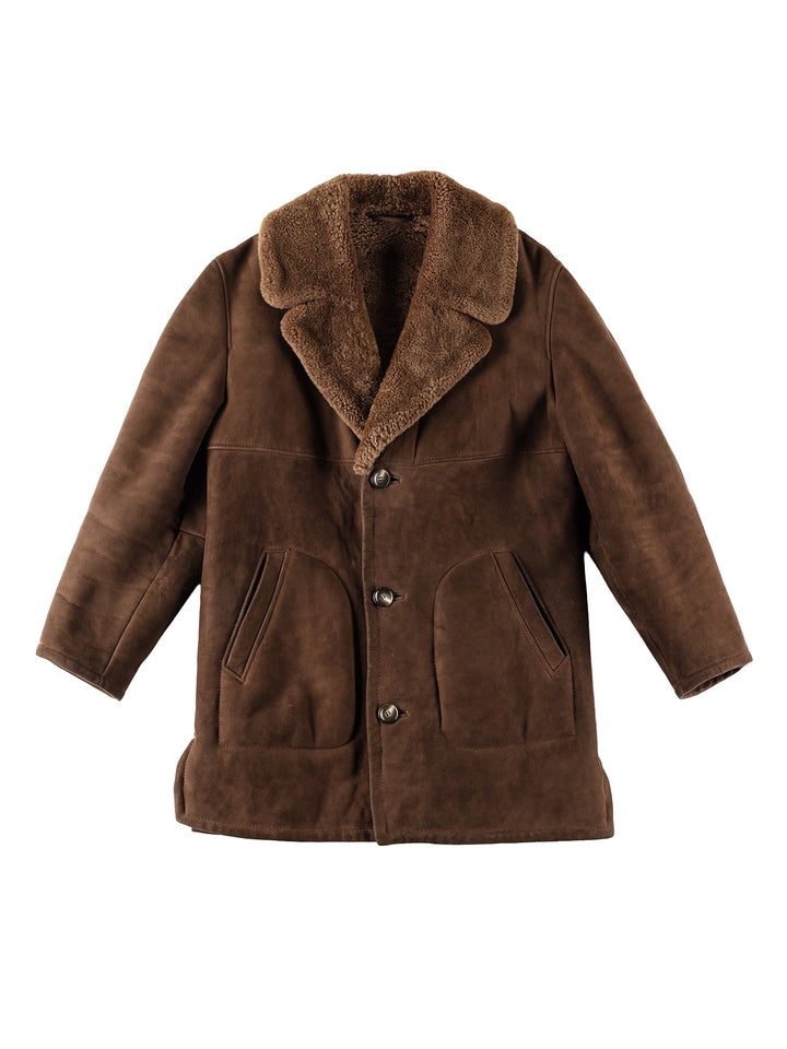 Vintage 70's Men Sheepskin Coat in BrownVN411