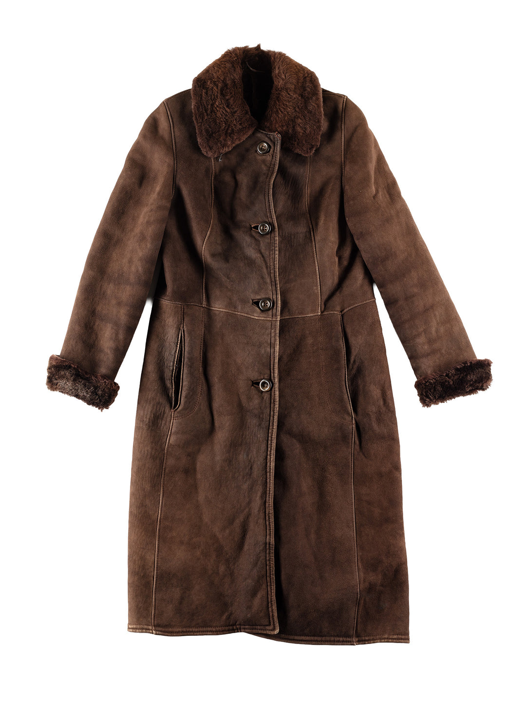Vintage 70's Women Sheepskin Coat in BrownMN815