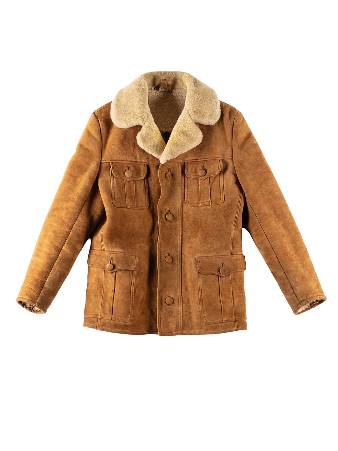 Vintage 70's Men Sheepskin Coat in BrownVN406