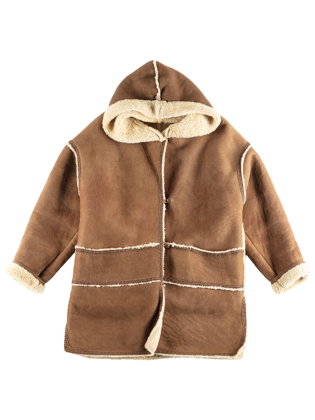 Vintage 90's Women Sheepskin Coat in Brown