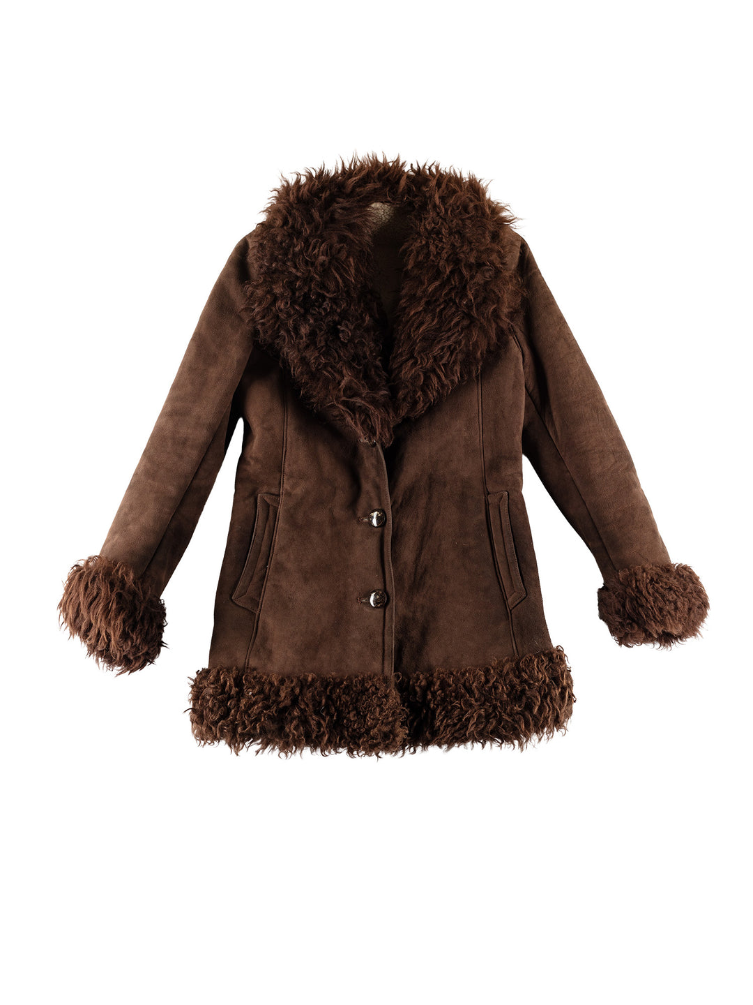 Vintage 70's Women Sheepskin Coat in BrownMN788