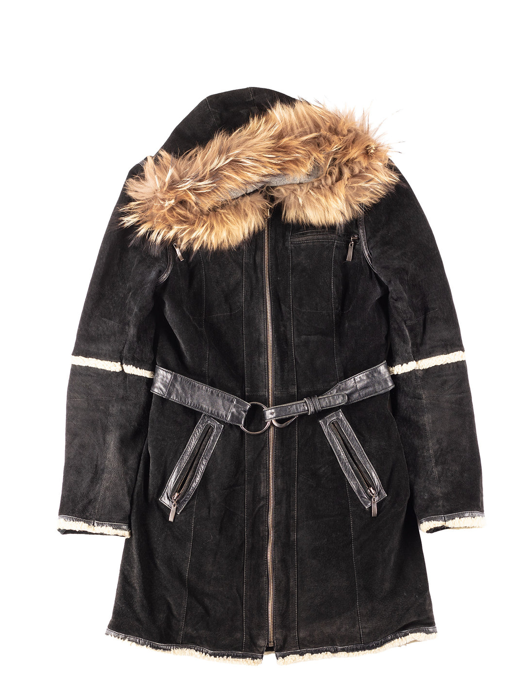 Vintage 00's Women Fur Coat in Black