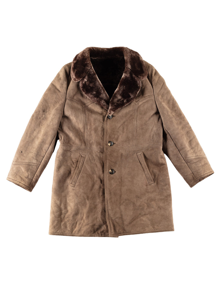 Vintage 70's Men Sheepskin Coat in BrownVN654