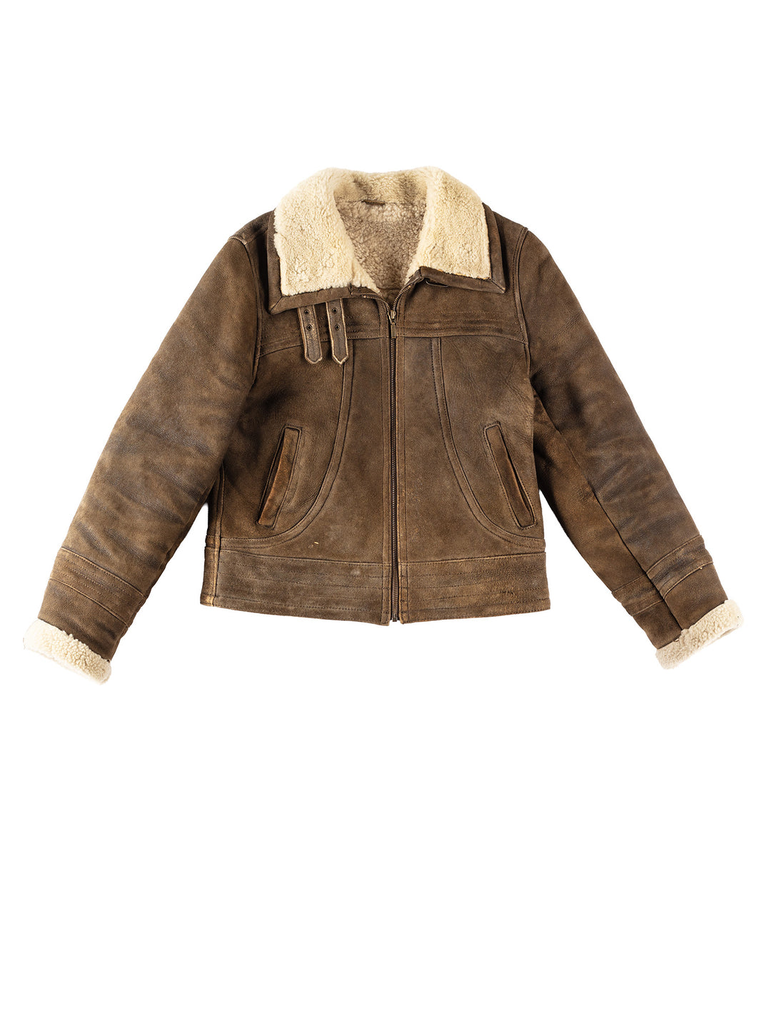 Vintage 90's Women Sheepskin Jacket in BrownMN298