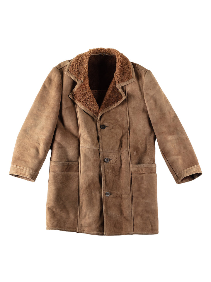 Vintage 70's Men Sheepskin Coat in BeigeVN404