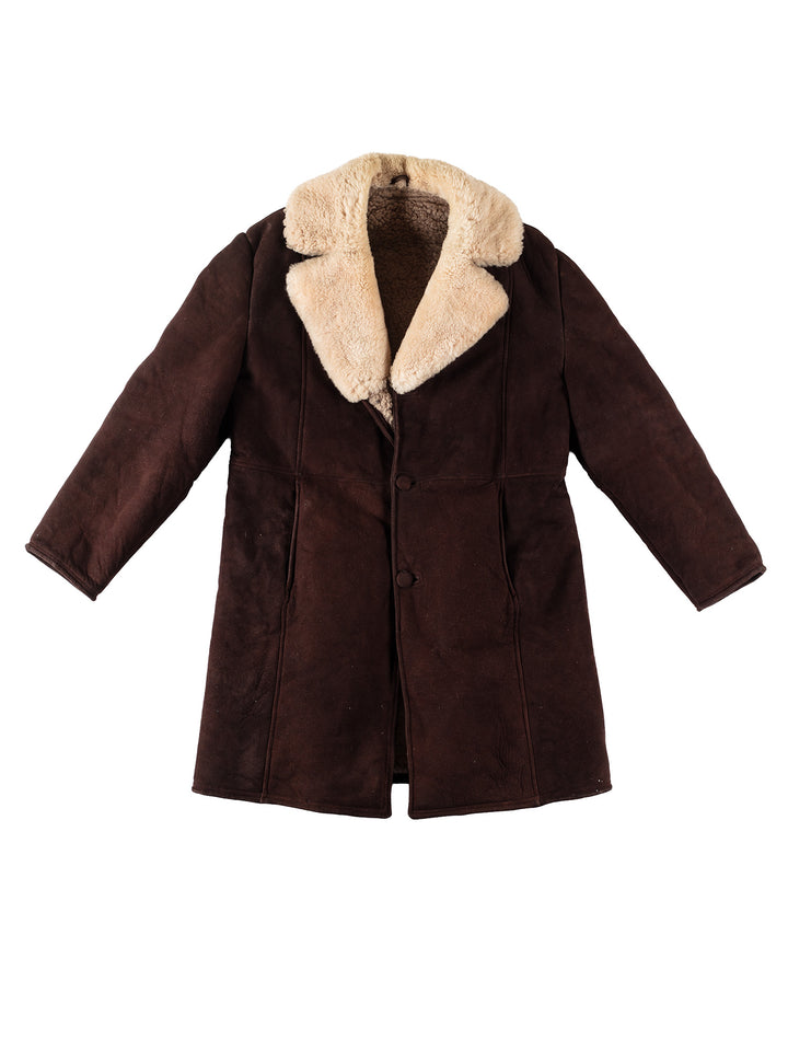 Vintage 70's Men Sheepskin Coat in GrayVN295