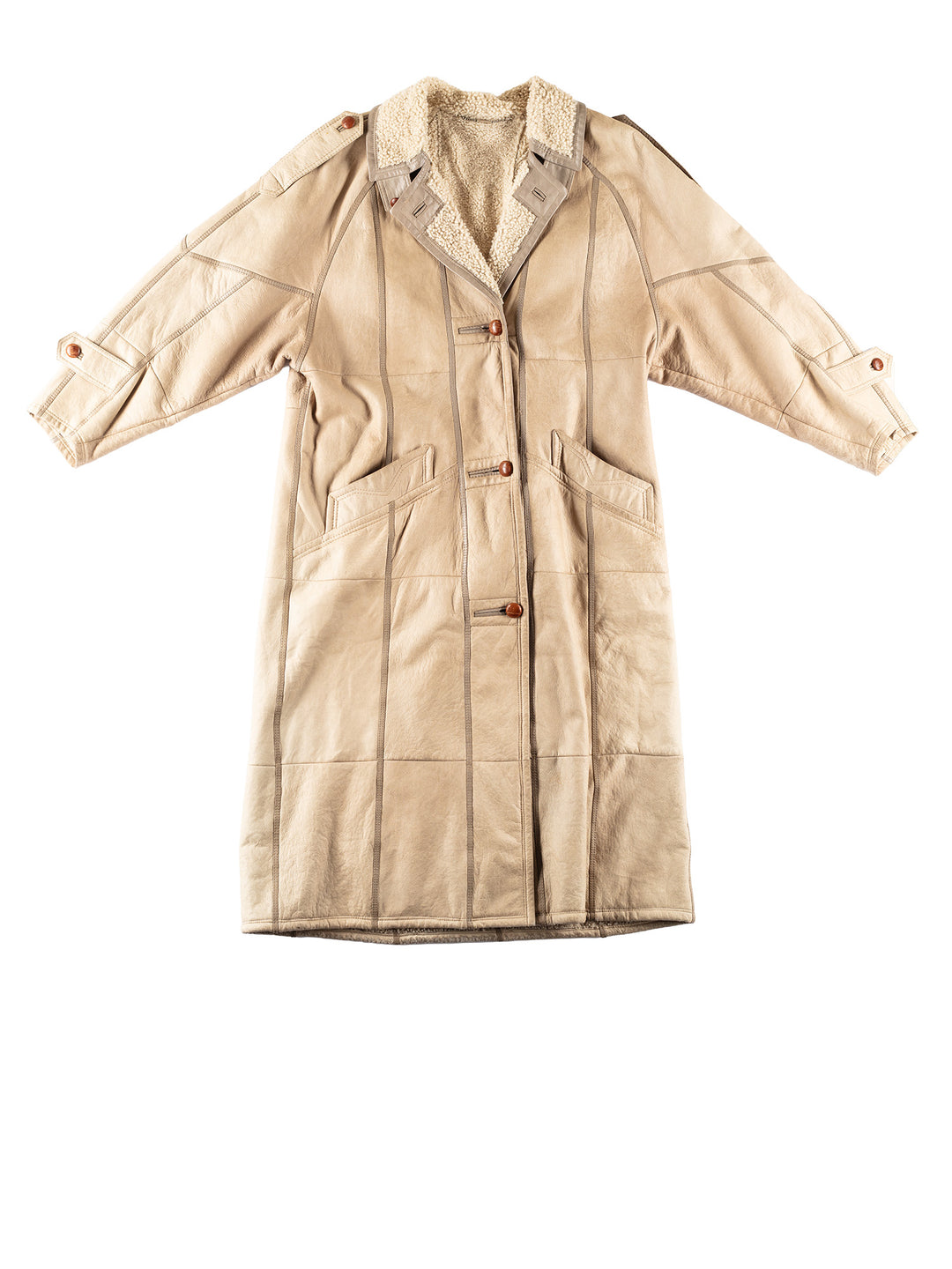 Vintage 80's Women Sheepskin Coat in BeigeMN814