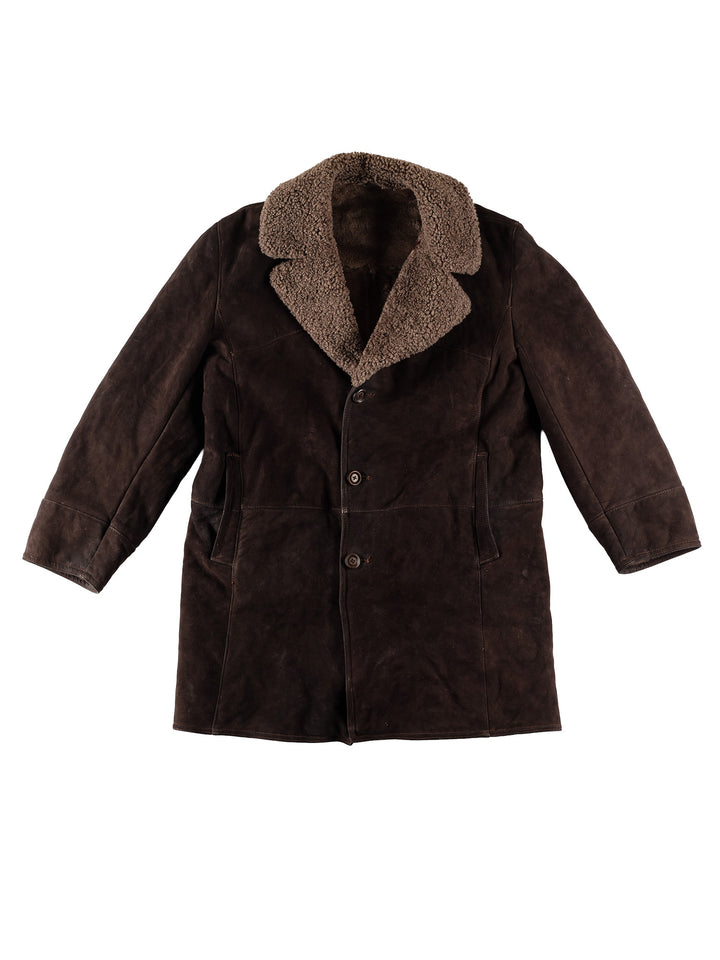 Vintage 70's Men Sheepskin Coat in BrownVN610