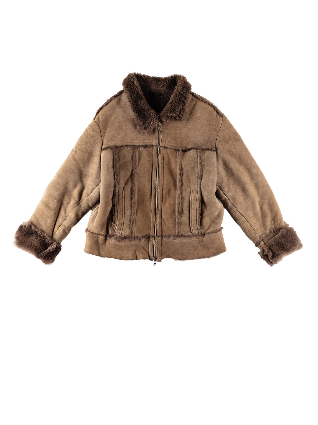 Vintage 70's Women Sheepskin Jacket in BrownMN474