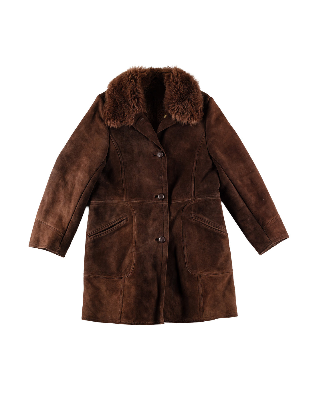 Vintage 70's Women Sheepskin Coat in BrownMN672