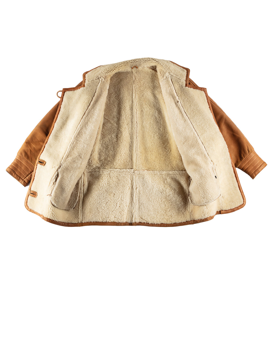 Vintage 80's Women Sheepskin Coat in BrownMN679