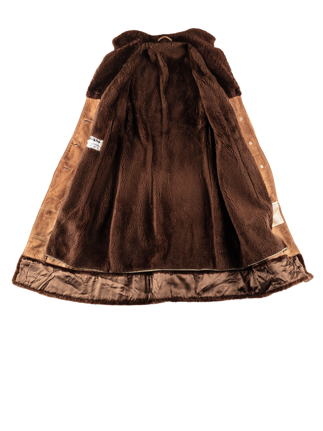 Vintage 70's Women Faux Sheepskin Coat in BrownMN335