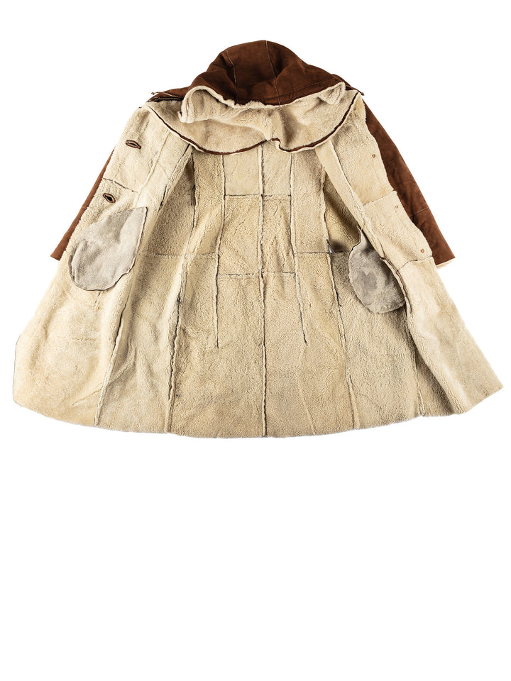 Vintage 70's Women Sheepskin Coat in BrownMN610