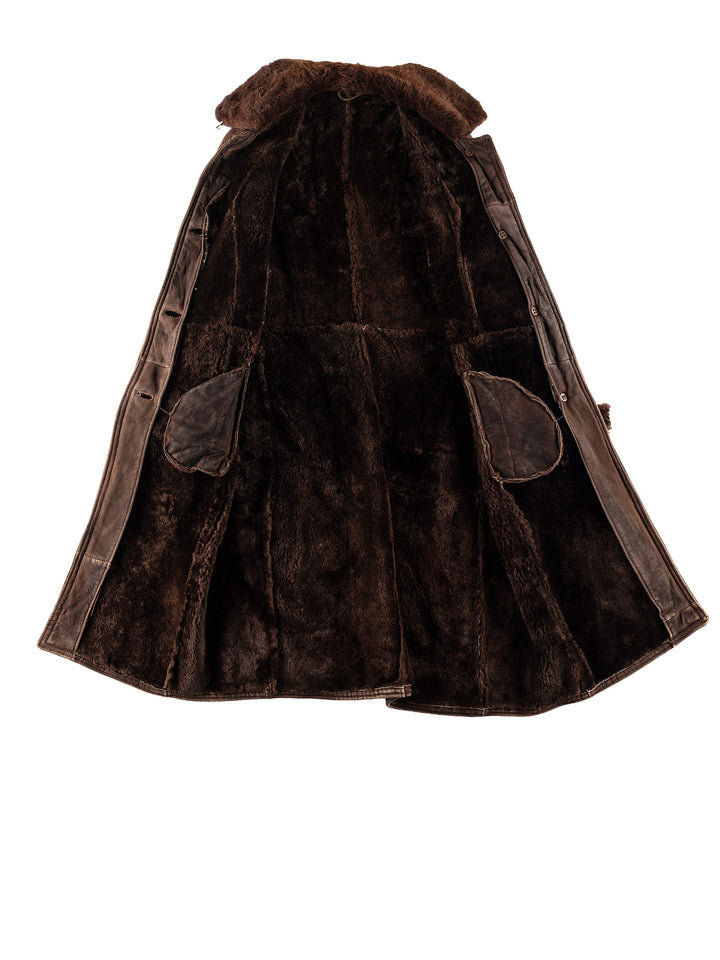 Vintage 70's Women Sheepskin Coat in BrownMN815