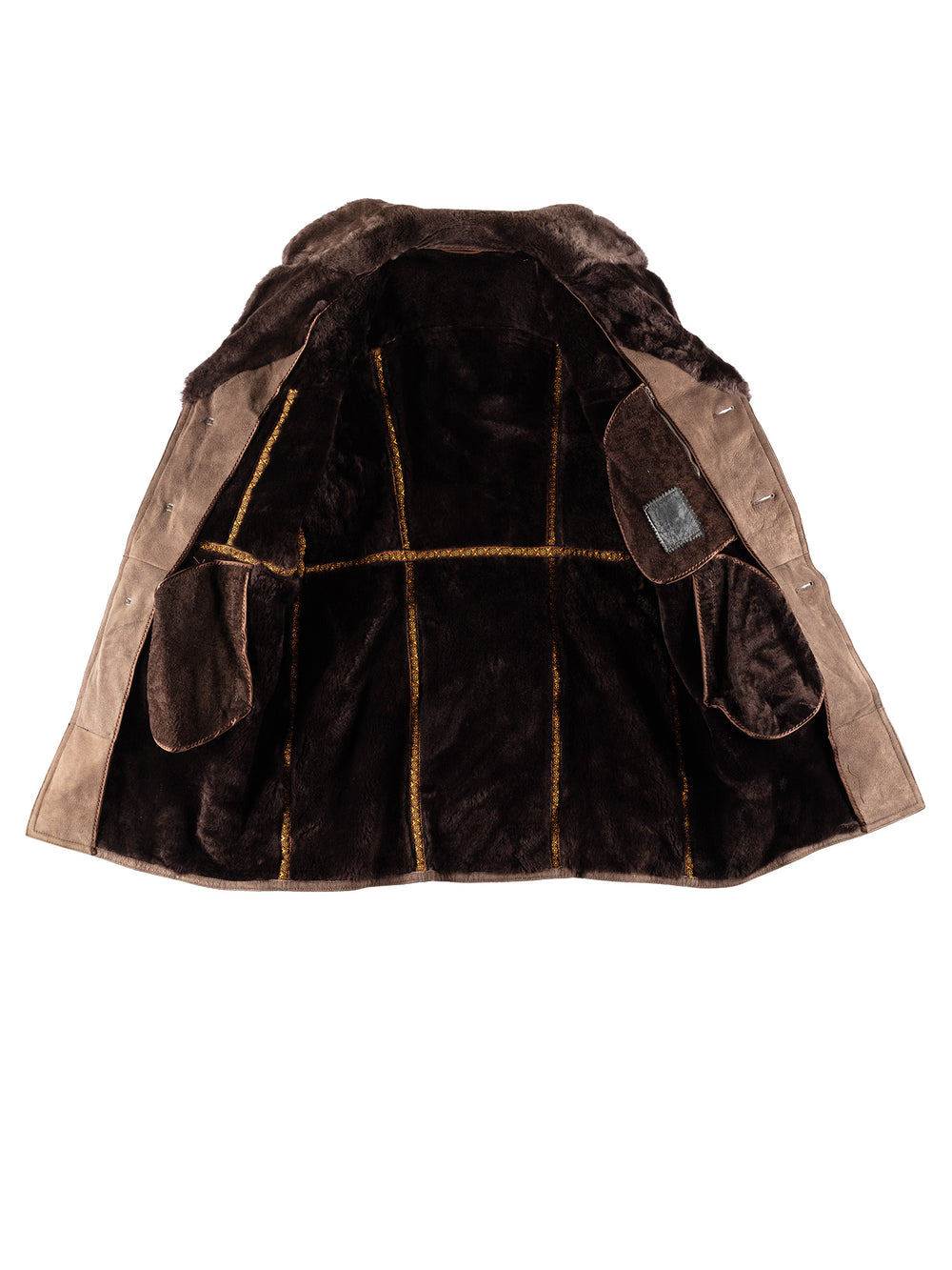 Vintage 70's Men Sheepskin Coat in BrownVN745