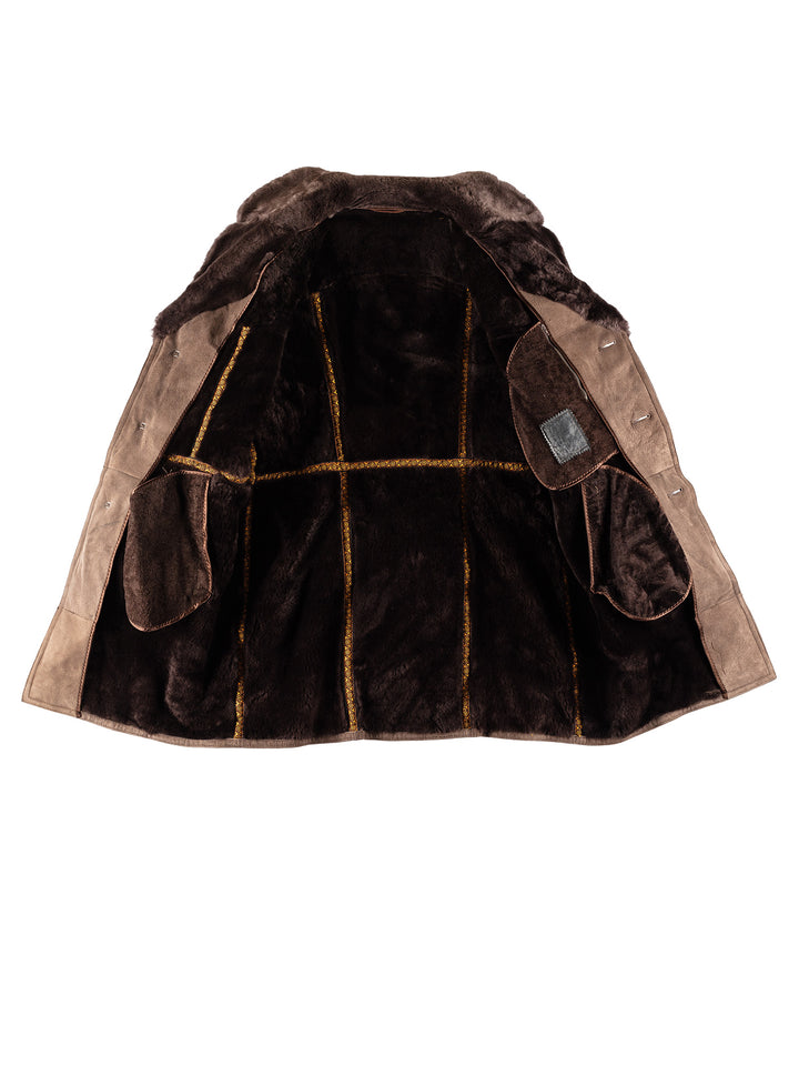 Vintage 70's Men Sheepskin Coat in BrownVN745