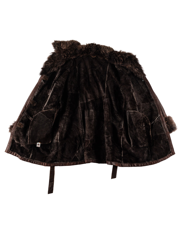 Vintage 70's Women Sheepskin Coat in BrownMN681