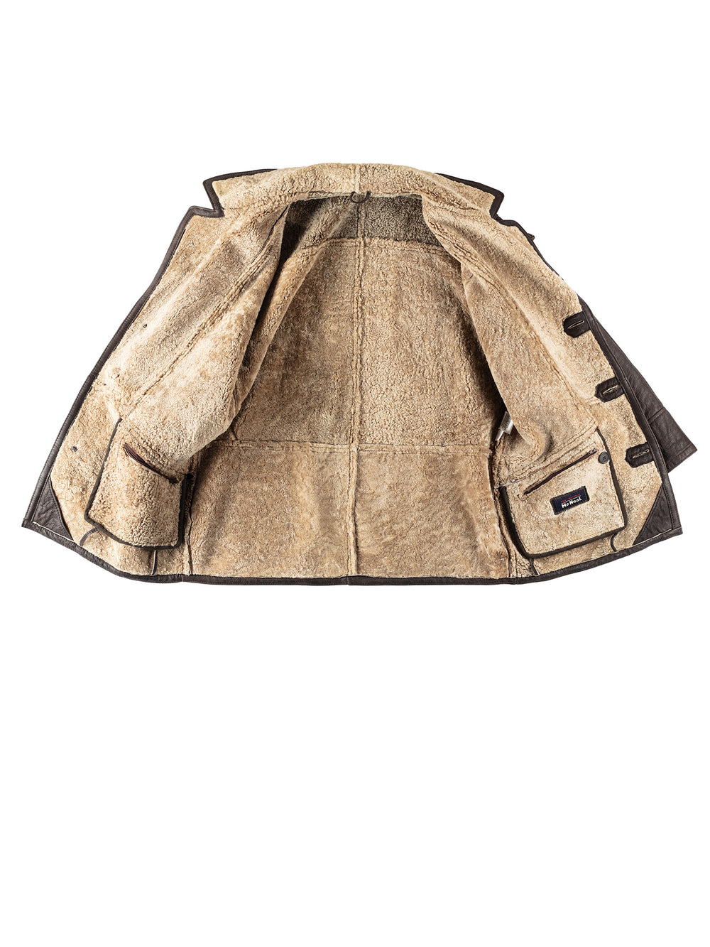 Vintage 80's Men Sheepskin Coat in BrownVN358