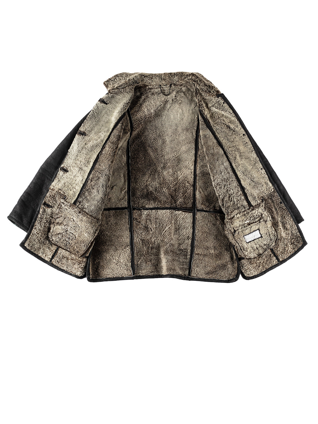 Vintage 90's Women Sheepskin Coat in BlackMN592