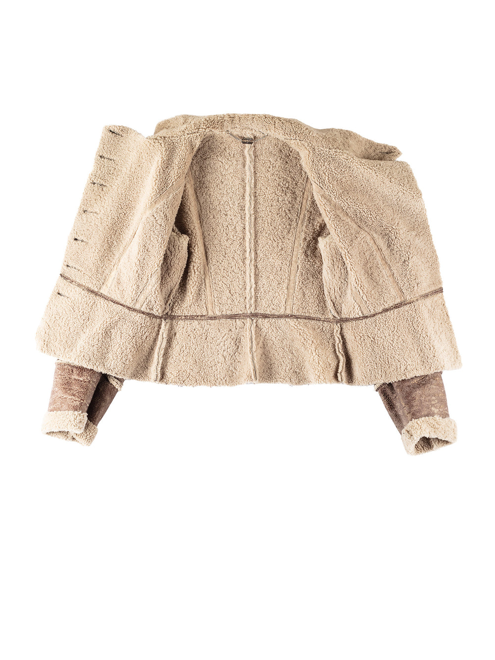 Vintage 70's Women Sheepskin Jacket in BeigeMN367