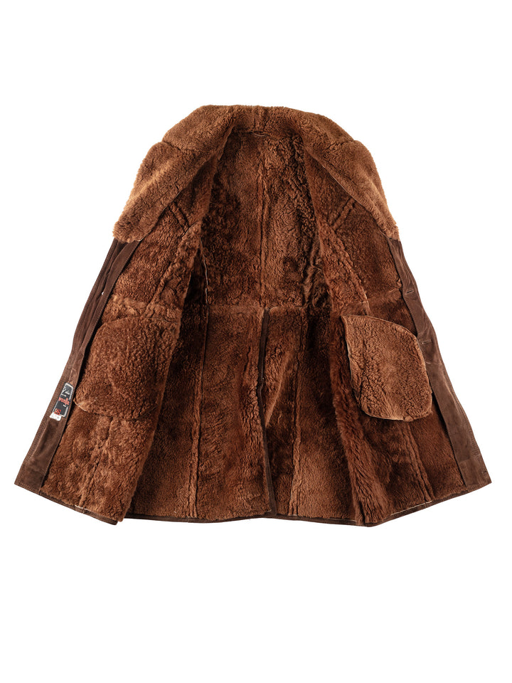 Vintage 70's Men Sheepskin Coat in BrownVN303