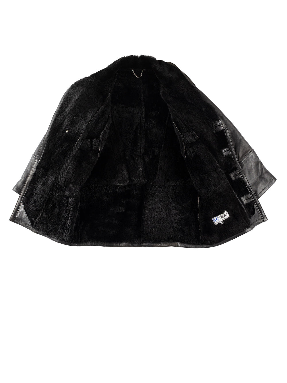 Vintage 80's Men Sheepskin Coat in BlackVN325