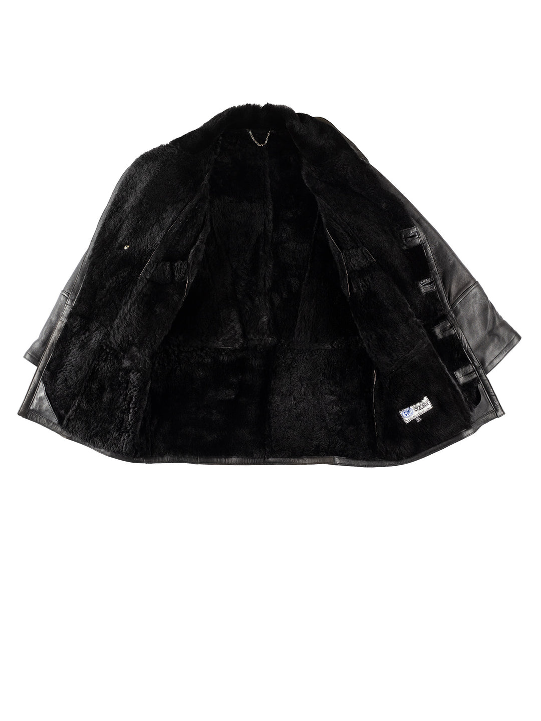 Vintage 80's Men Sheepskin Coat in BlackVN325