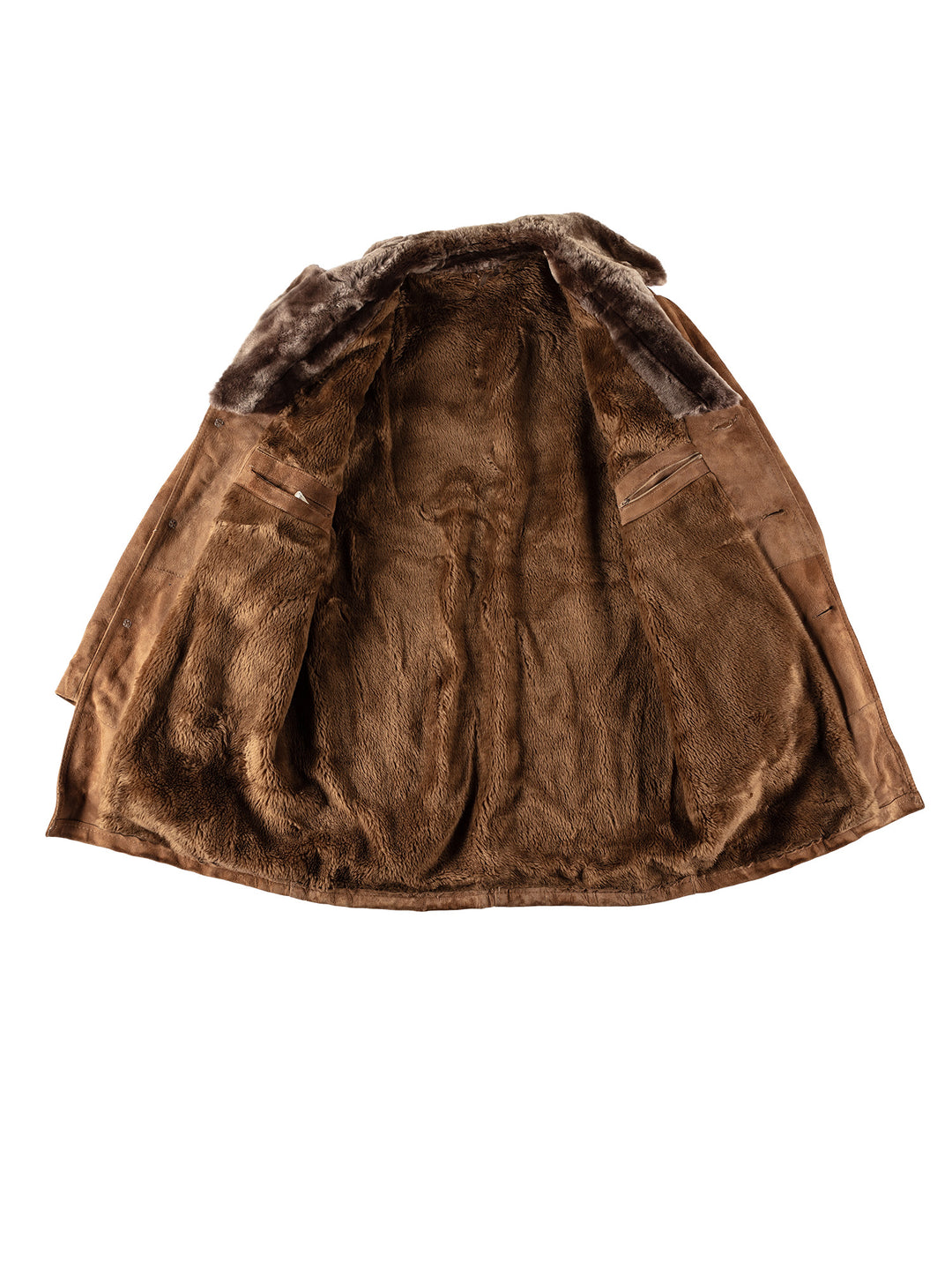 Vintage 70's Men Faux Sheepskin Coat in BrownVN537