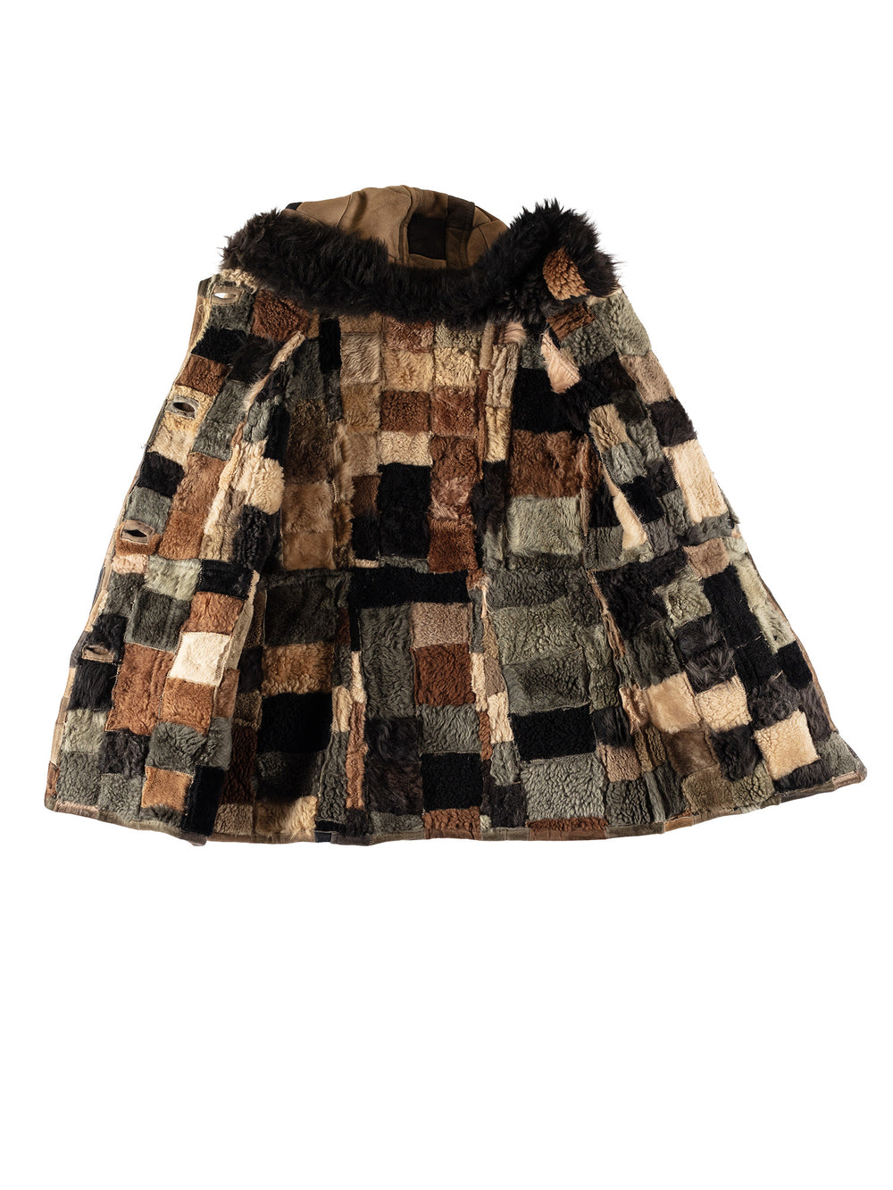 Vintage 80's Women Sheepskin Coat in KhakiMN709
