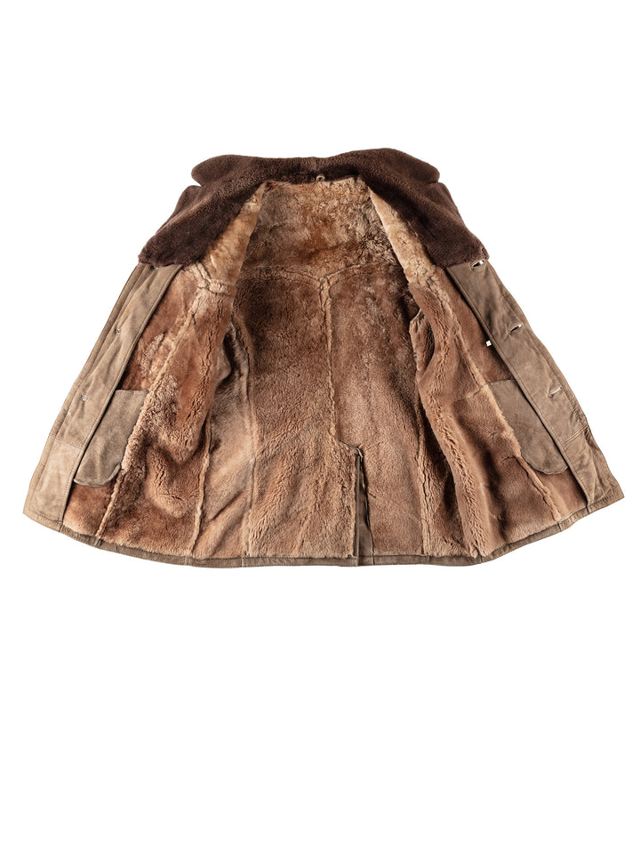Vintage 70's Men Sheepskin Coat in BrownVN524